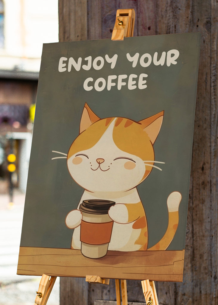 Gato de café bonito