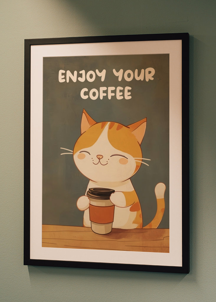 Gato de café bonito