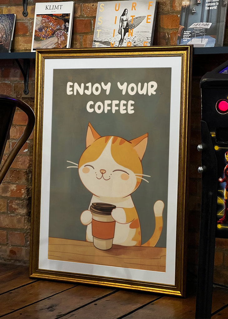 Gato de café bonito