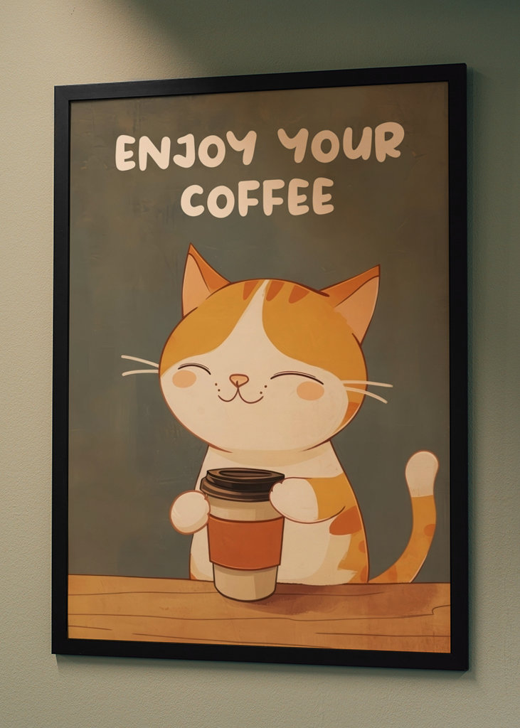 Gato de café bonito