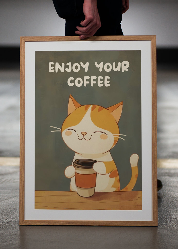 Gato de café bonito