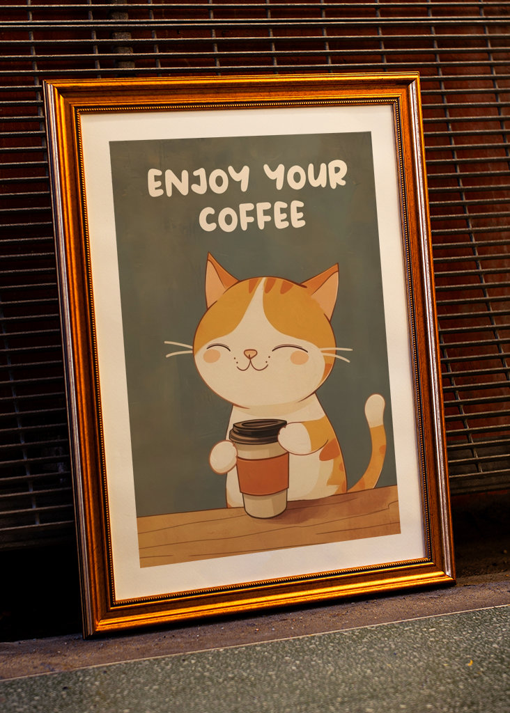 Gato de café bonito