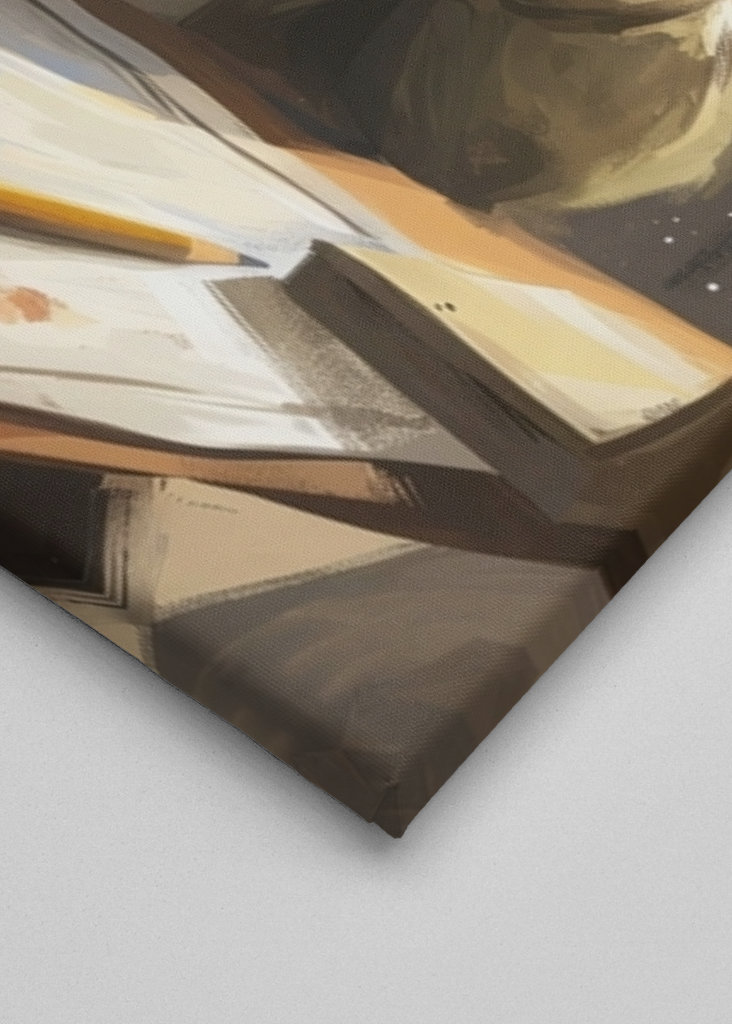 Cute Cat Student Painting