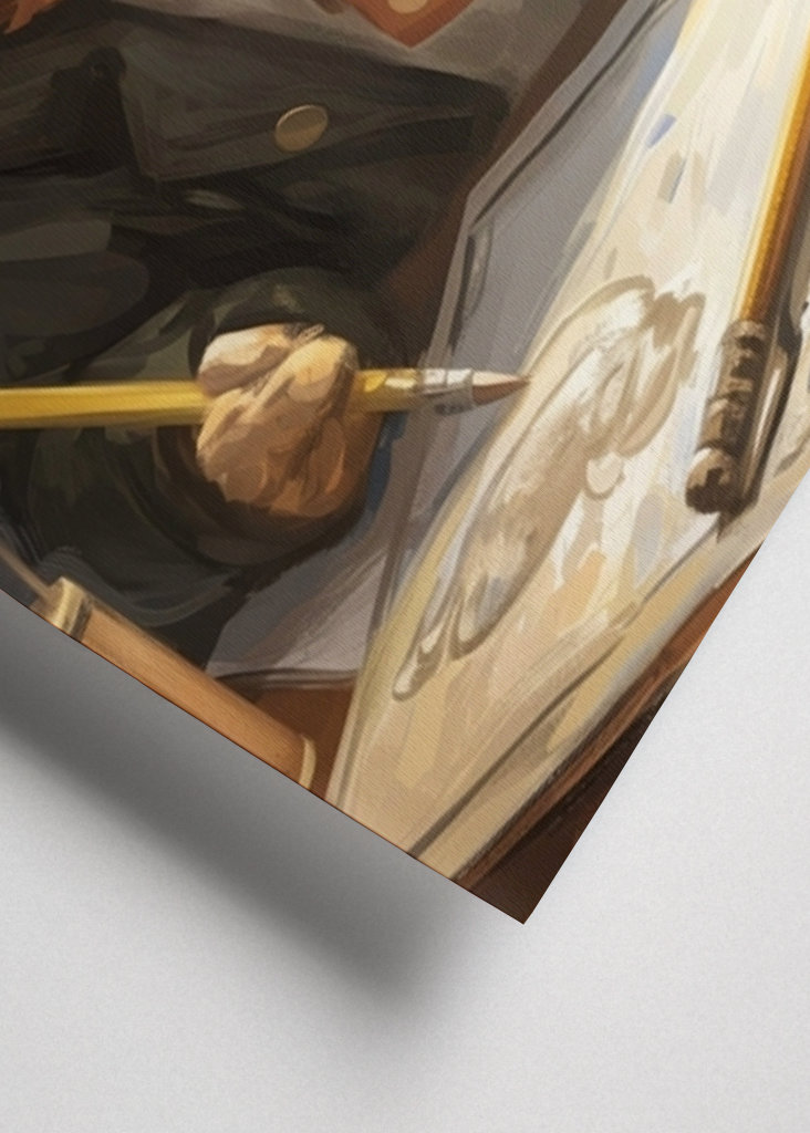 Cute Cat Student Painting