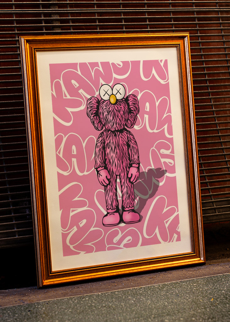 doodle pink kaws