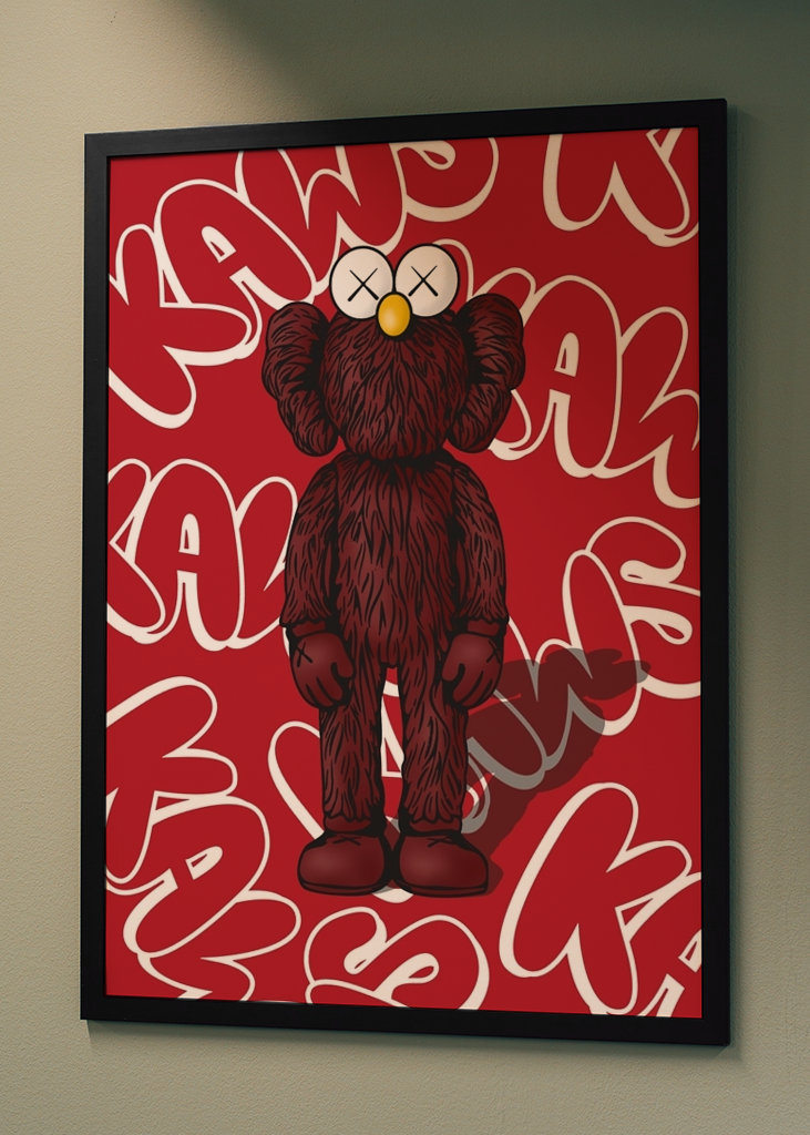 doodle red kaws