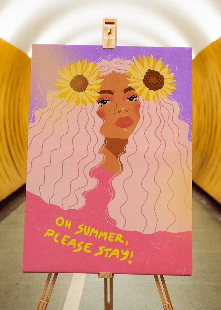 Kesäinen auringonkukkatyttö