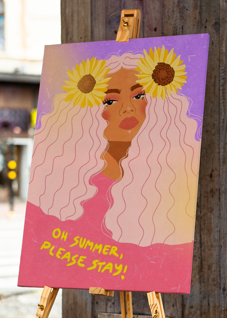 Kesäinen auringonkukkatyttö