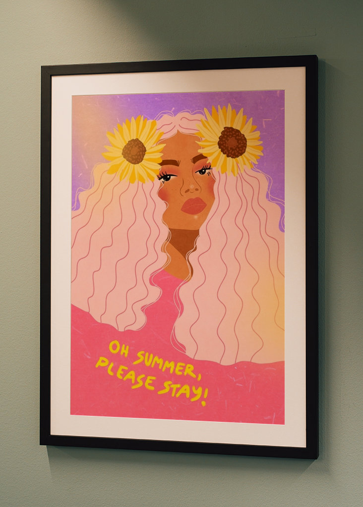 Kesäinen auringonkukkatyttö