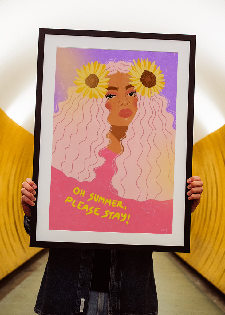 Kesäinen auringonkukkatyttö