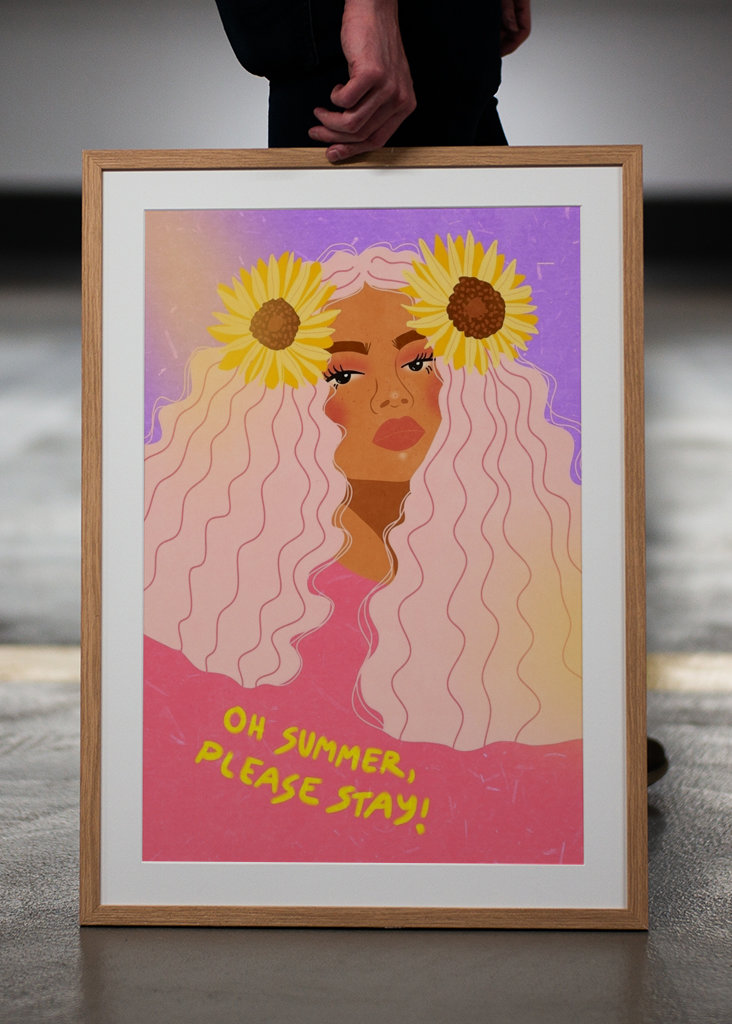 Kesäinen auringonkukkatyttö