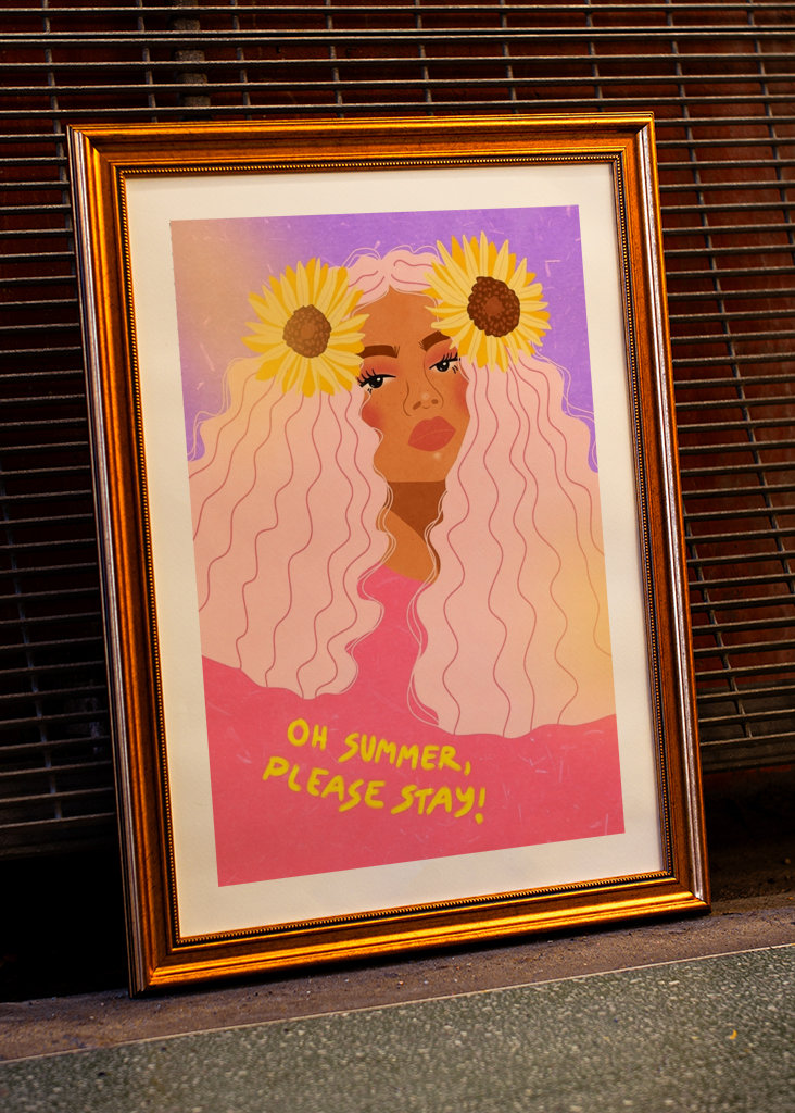 Kesäinen auringonkukkatyttö