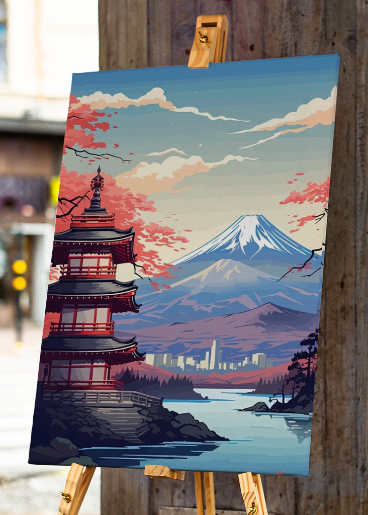 Vue japonaise sur le mont Fuji