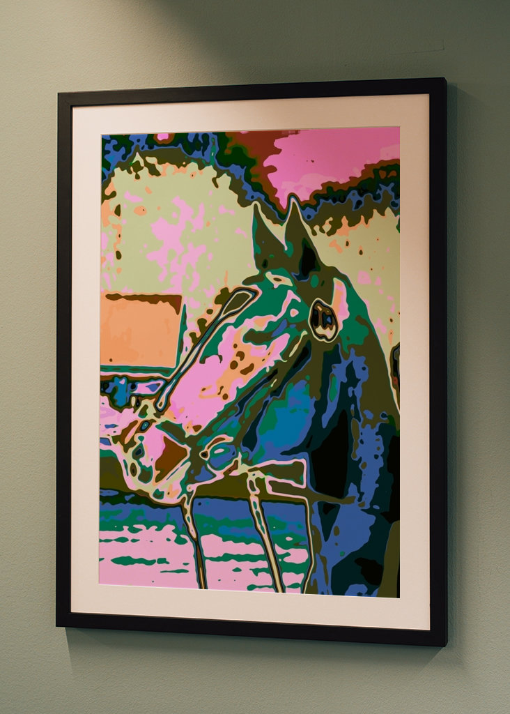 Farverigt hestehoved