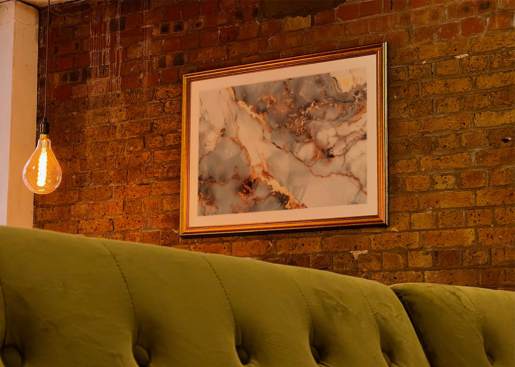 White & golden marble