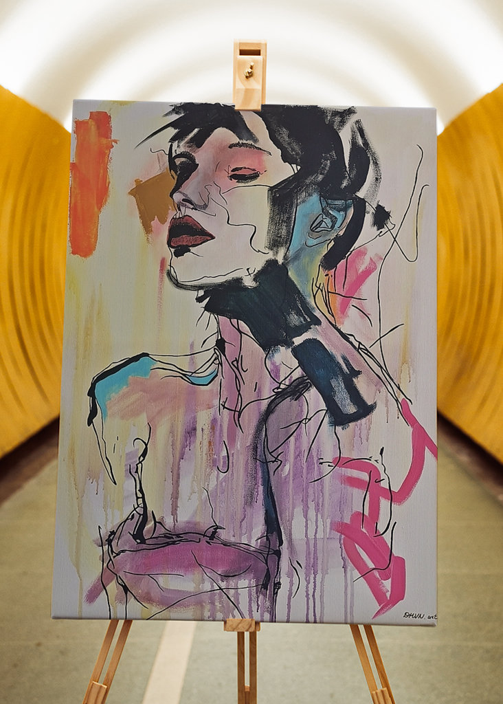 Abstrakt kvindeportræt.