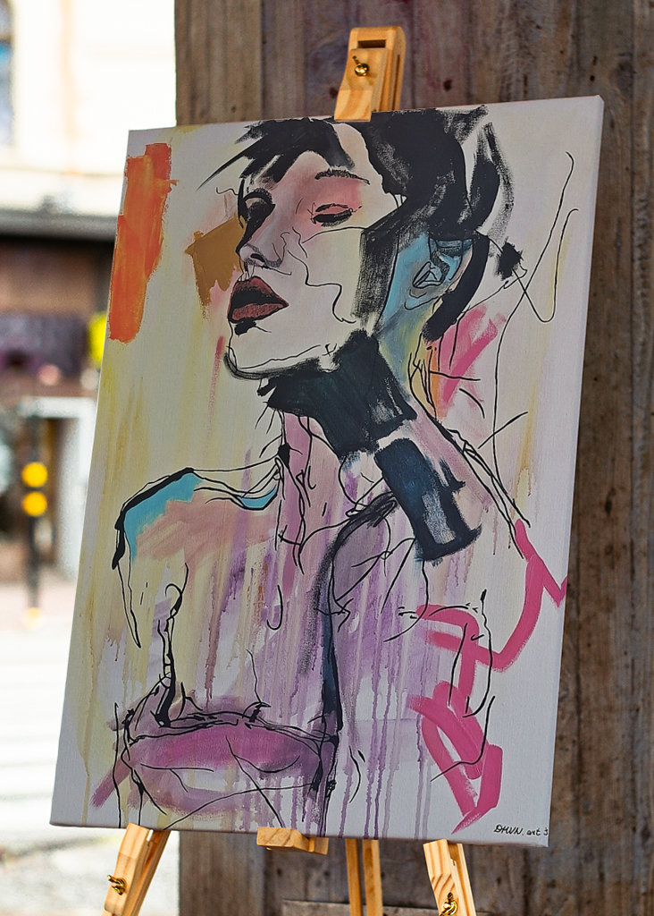 Abstrakt kvindeportræt.