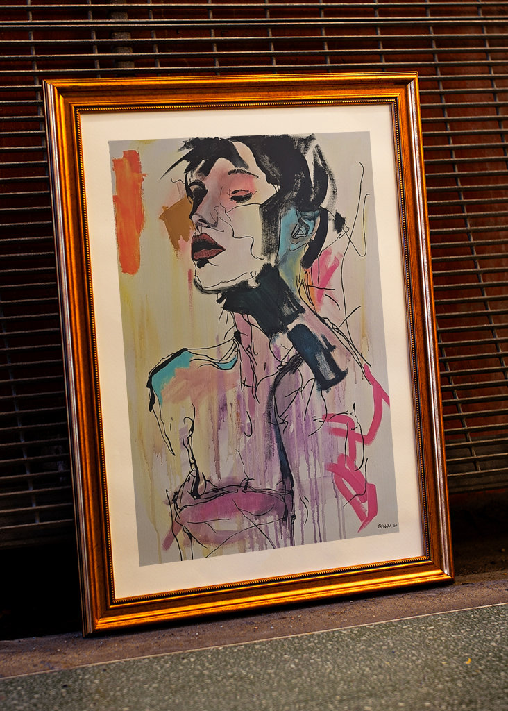 Abstrakt kvindeportræt.