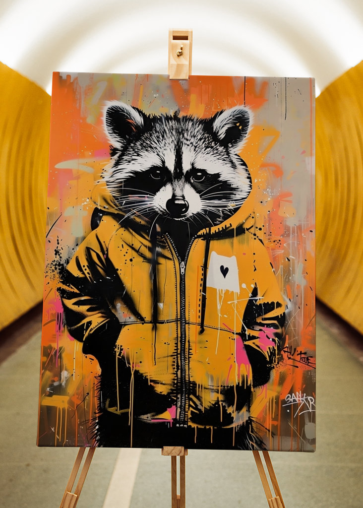 Waschbär x Banksy