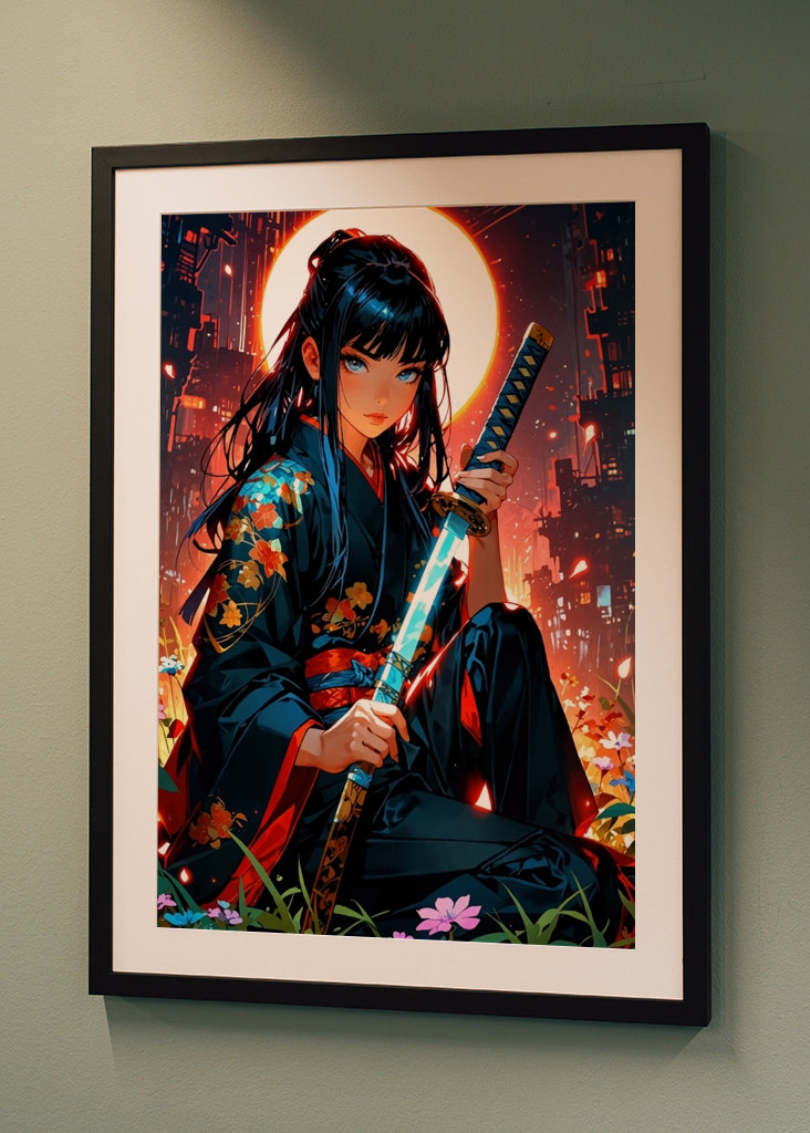 Samuraj kvinnor cyberpunk