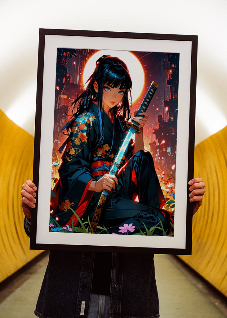 Samuraj kvinnor cyberpunk