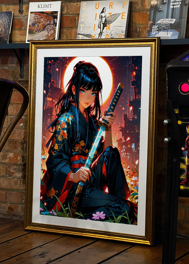 Samuraj kvinnor cyberpunk