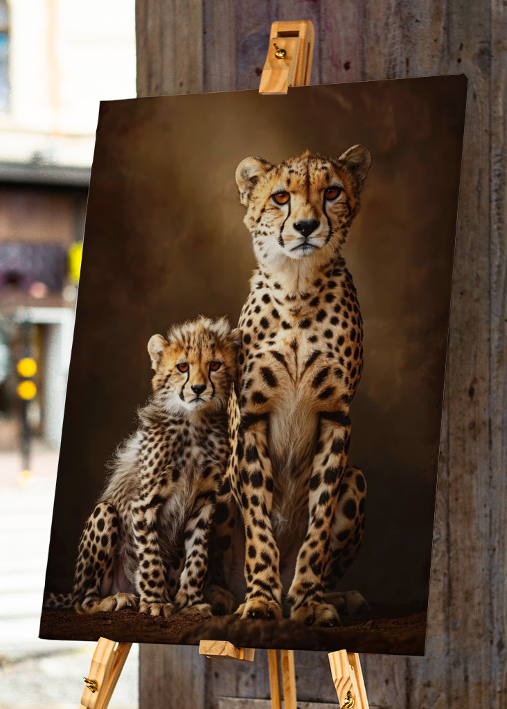 Gepardí zvířecí rodina