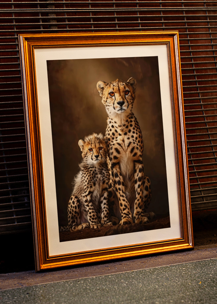 Gepardí zvířecí rodina