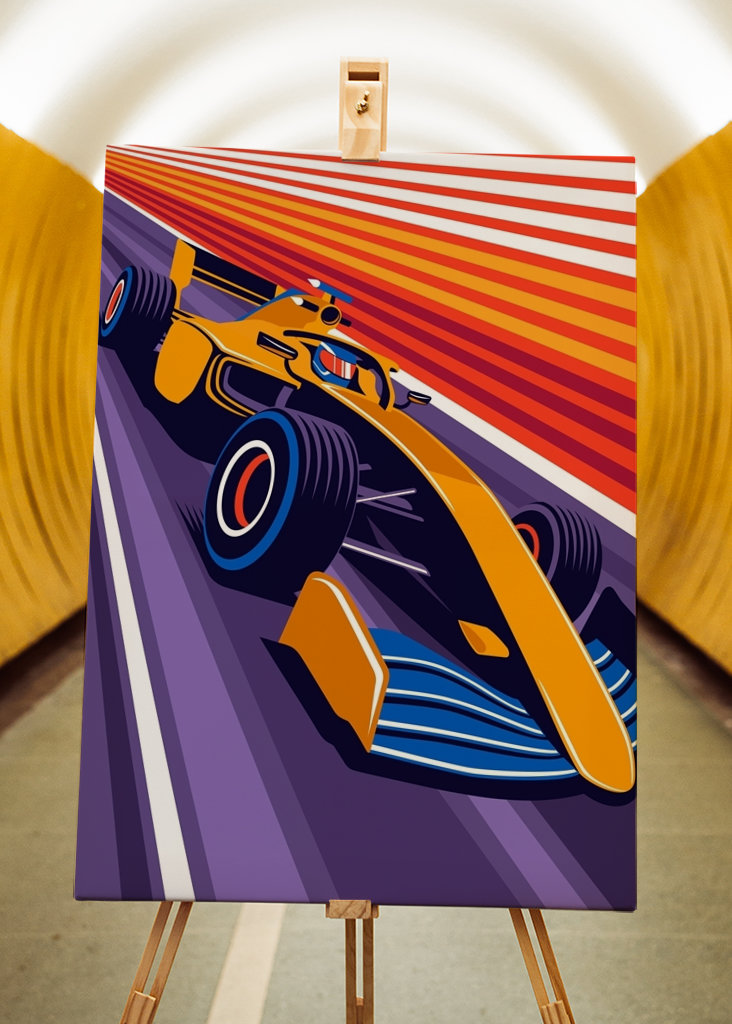 Oranžové závodní auto