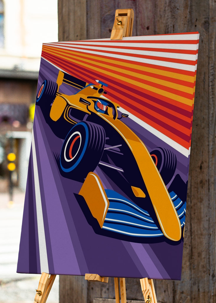 Oranžové závodní auto