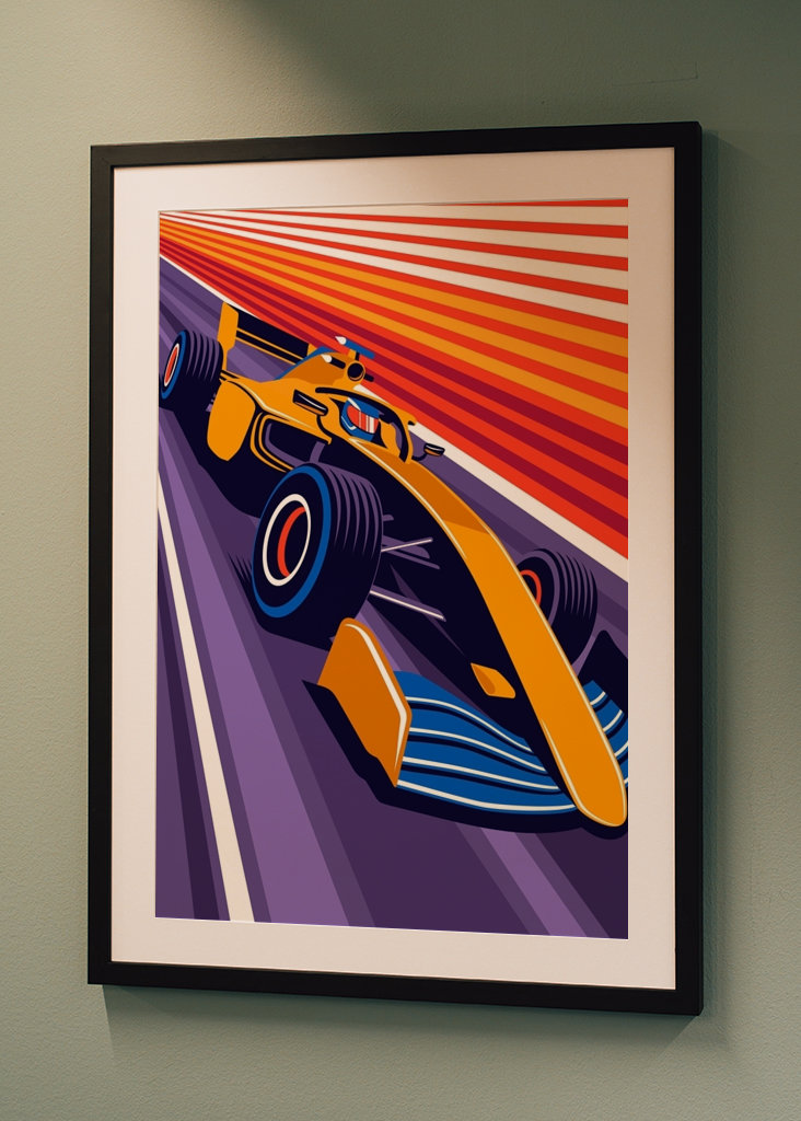 Oranžové závodní auto