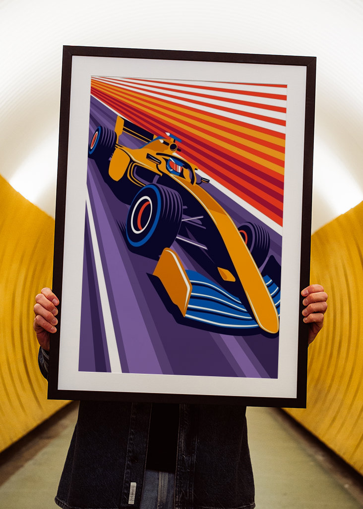 Oranžové závodní auto