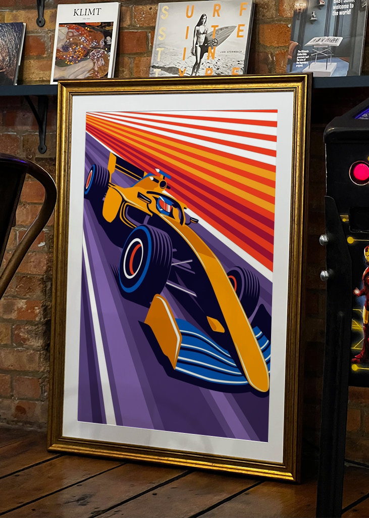 Oranžové závodní auto