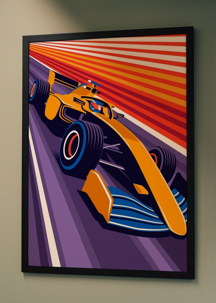 Oranžové závodní auto