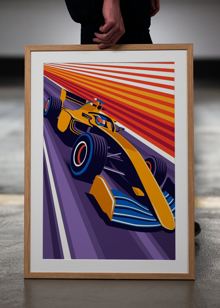 Oranžové závodní auto