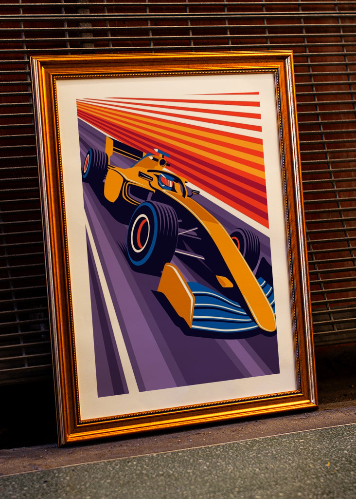 Oranžové závodní auto