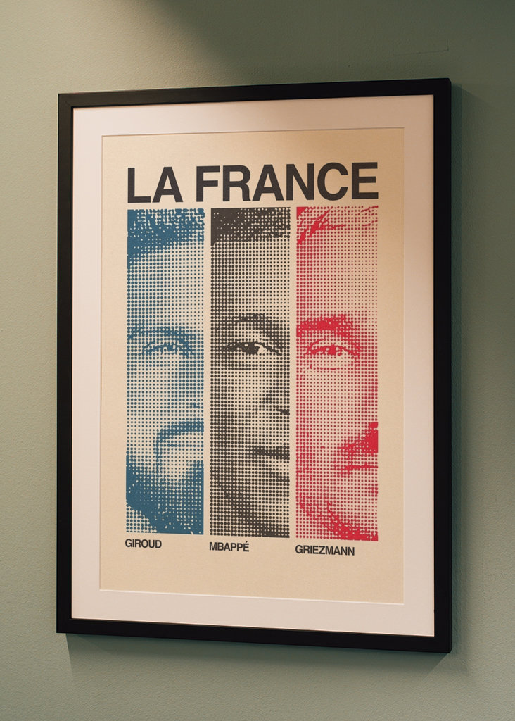 Giroud, Mbappé y Griezmann