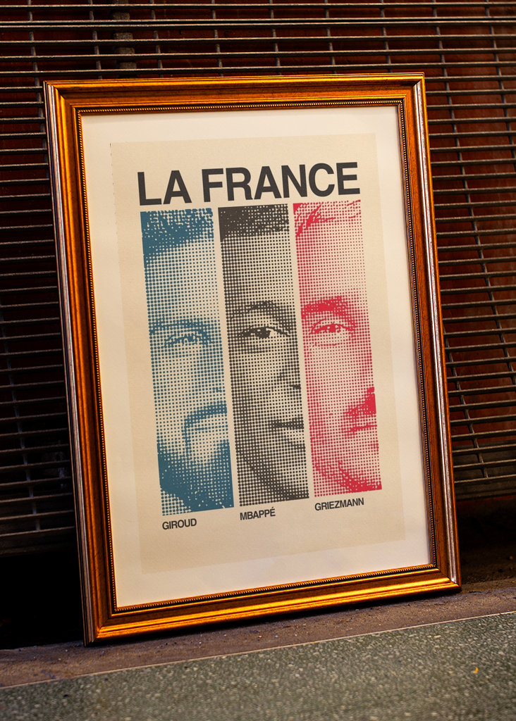 Giroud, Mbappé y Griezmann