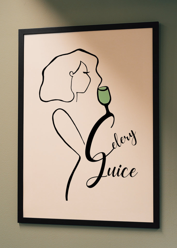 Woman Drinking Celery Juice 