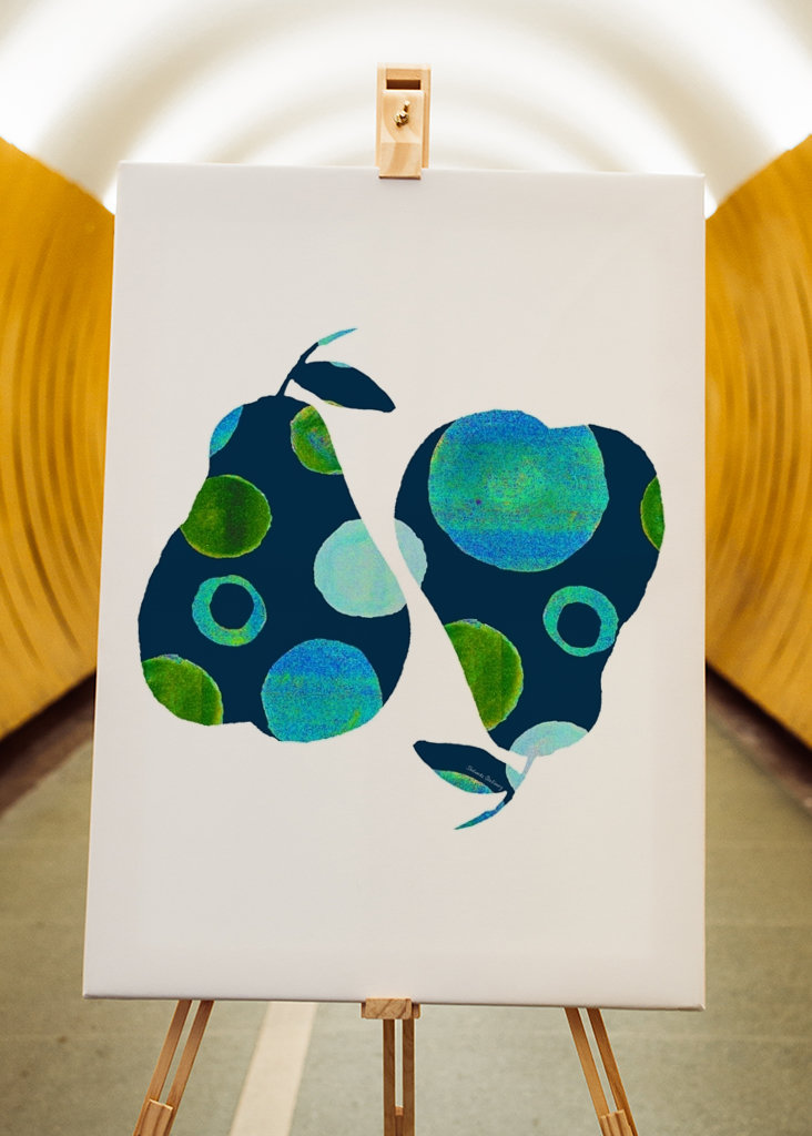 Wzór koła Gruszki Niebieski