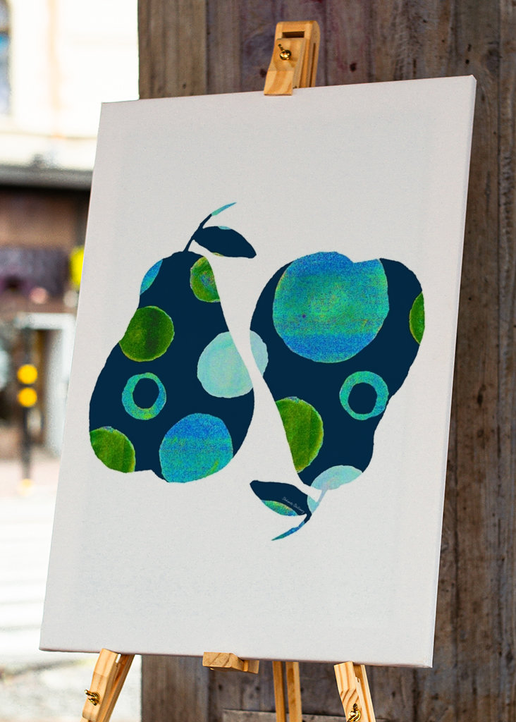 Wzór koła Gruszki Niebieski