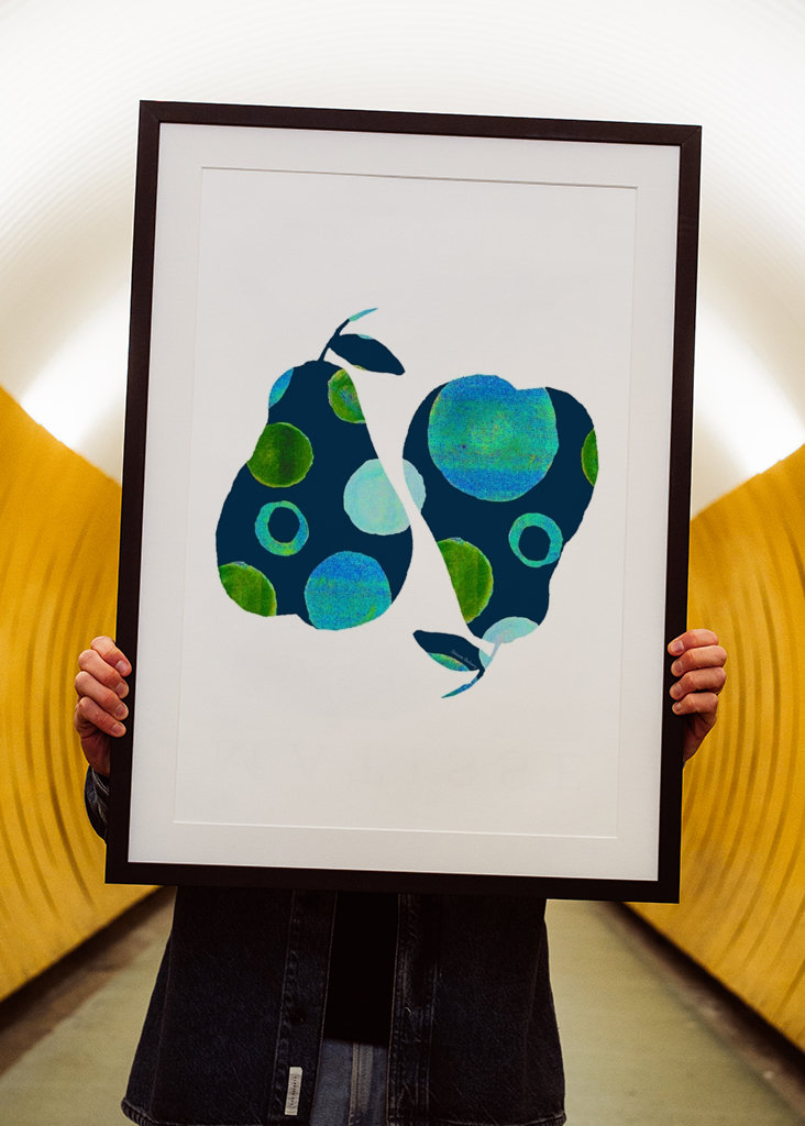 Wzór koła Gruszki Niebieski