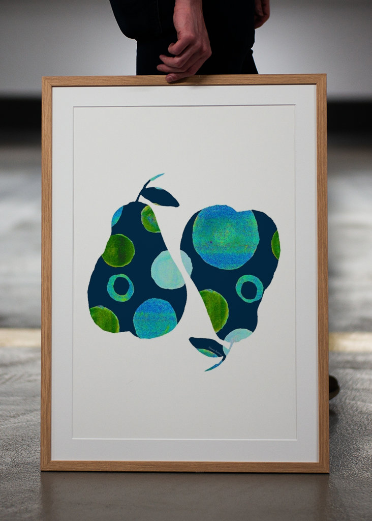 Wzór koła Gruszki Niebieski