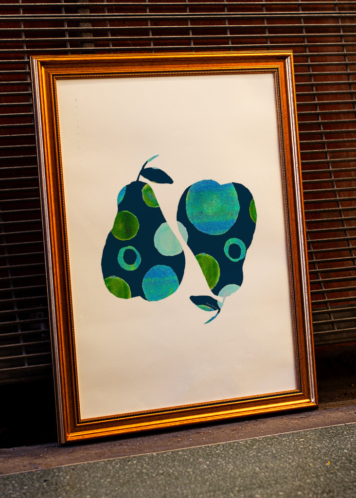 Wzór koła Gruszki Niebieski