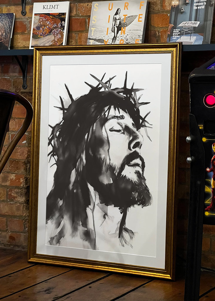 Inkoustová malba Ježíše Krista