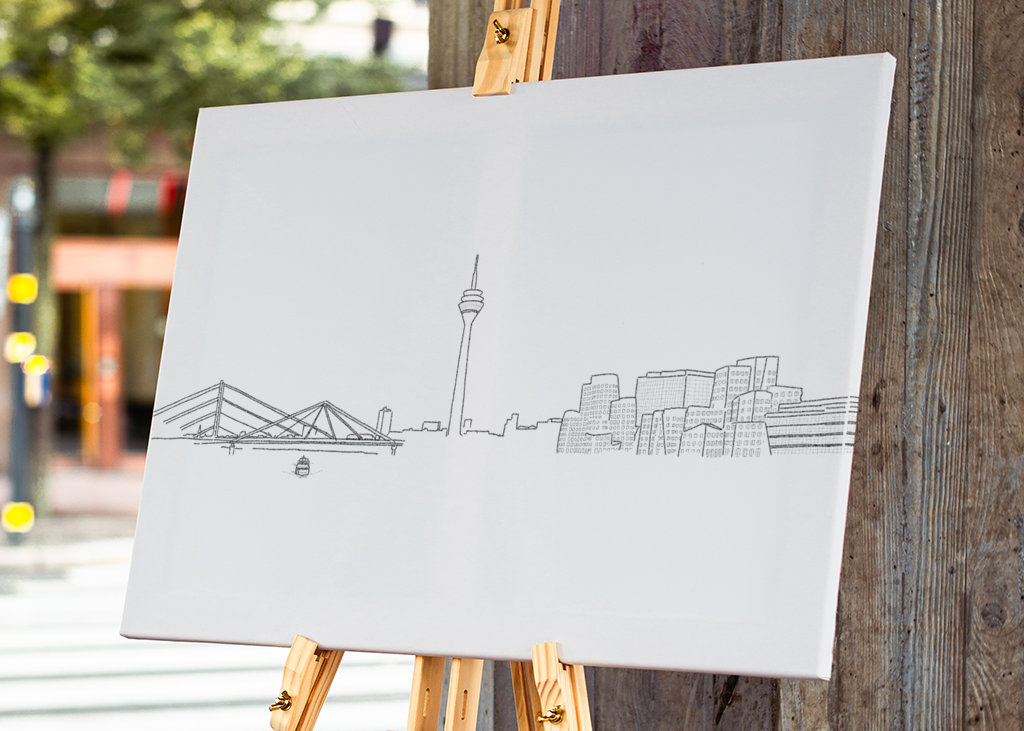 Panorama Düsseldorfu na tužce