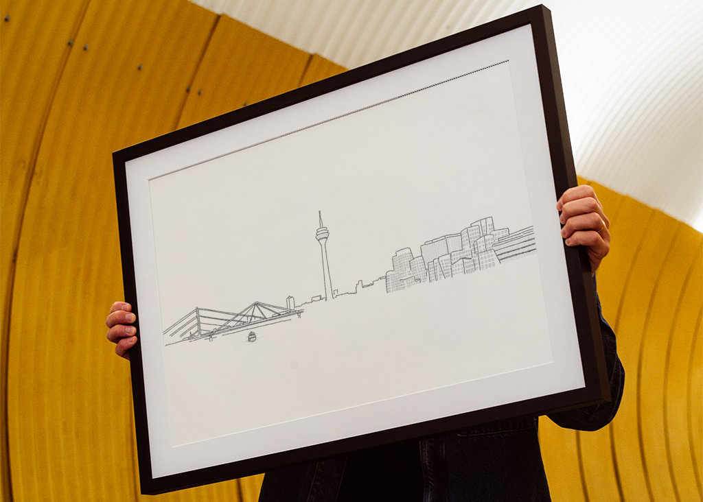 Panorama Düsseldorfu na tužce