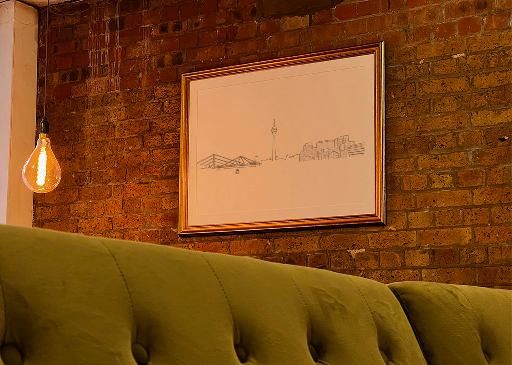 Panorama Düsseldorfu na tužce