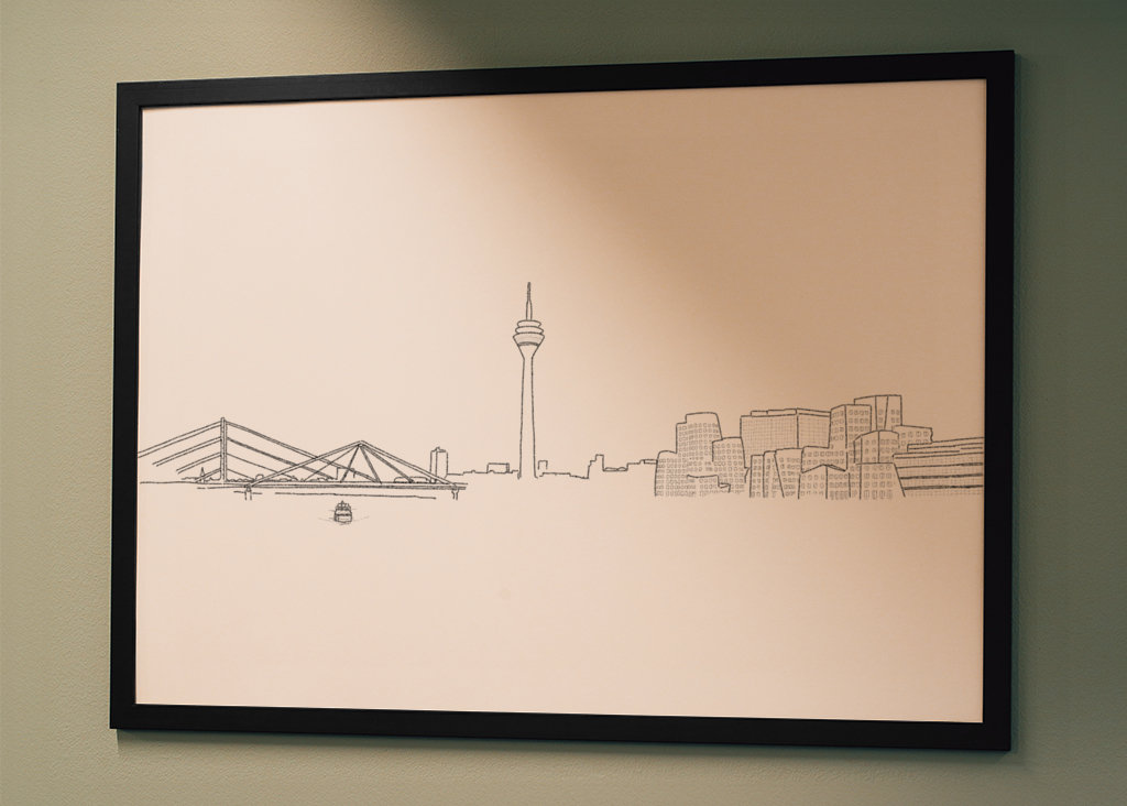 Panorama Düsseldorfu na tužce