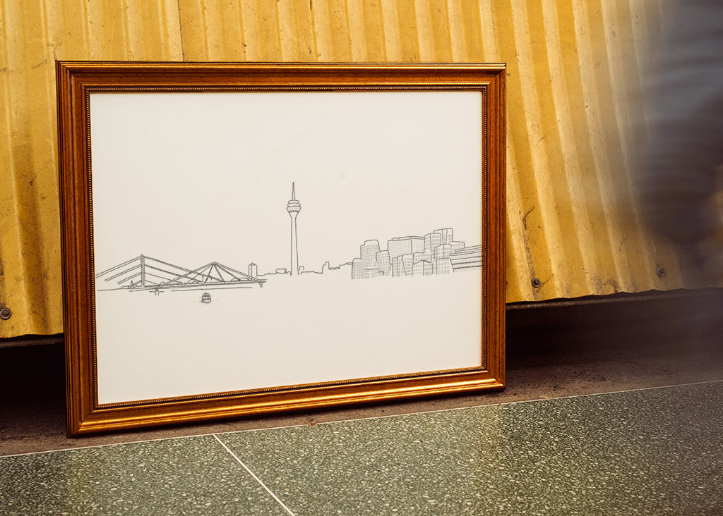 Panorama Düsseldorfu na tužce